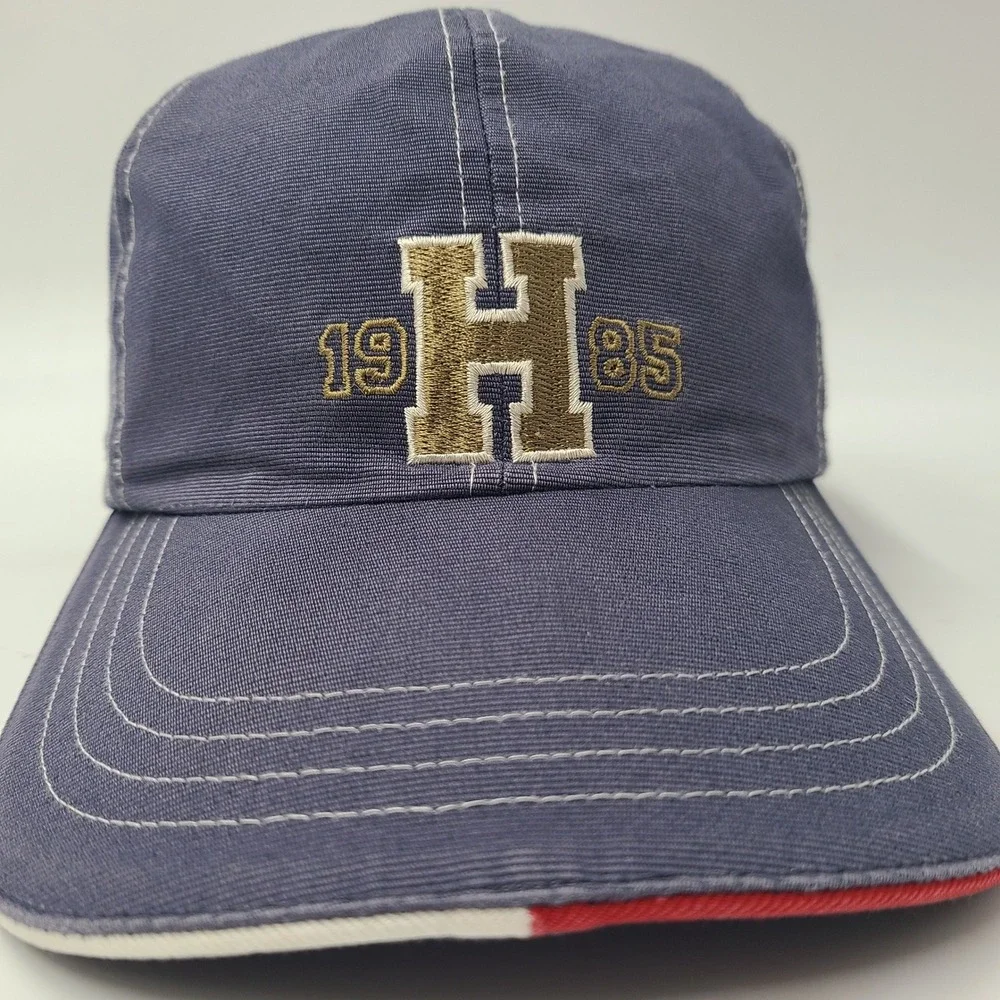 Tommy‎ Hilfiger Hat Strapback Blue Gold 1985 H Logo Cotton Casual Preppy Dad Men